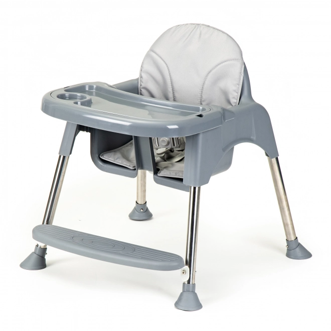 Chaise haute 2 en 1 grise