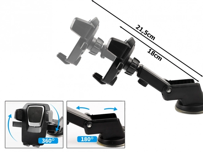 Support de téléphone mobile pour voiture avec ventouse pour pare-brise