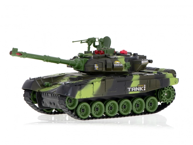 Tank militaire télécommandé avec camouflage forestier