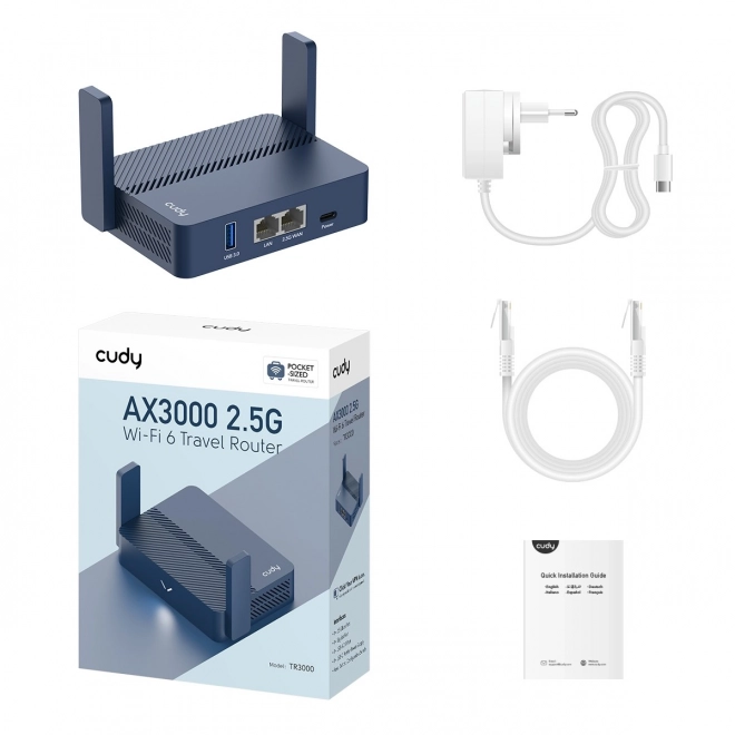 Routeur Cudy TR3000 VPN Travel Wi-Fi 6 AX3000