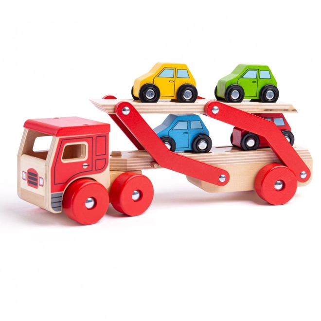 Camion en bois avec voitures de Bigjigs Toys