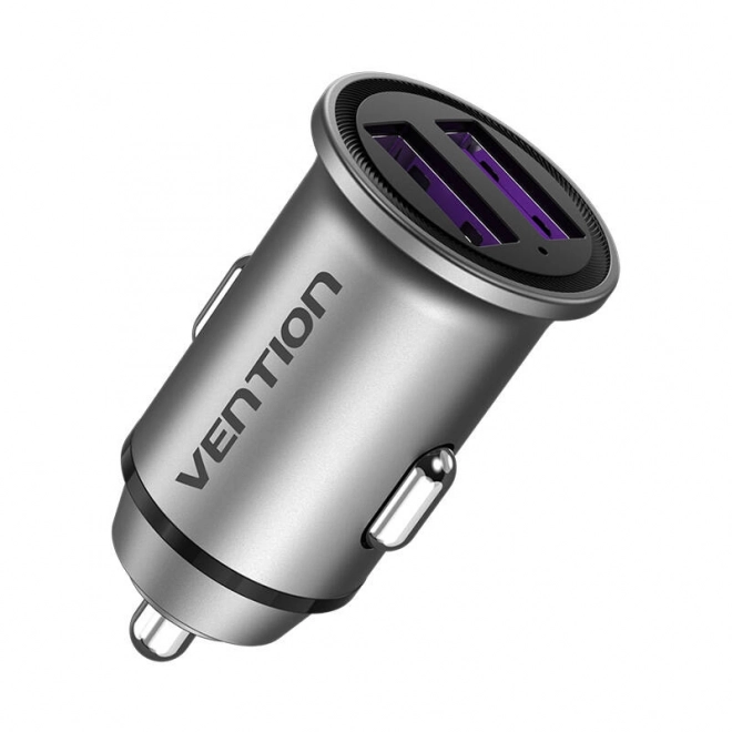 Chargeur de voiture 2x USB Vention 30W Gris