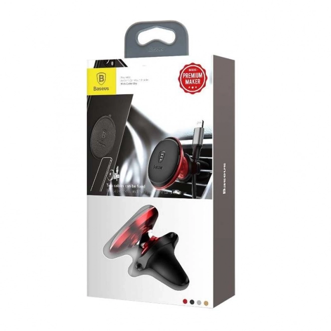 Support magnétique pour voiture pour grille Baseus rouge-noir