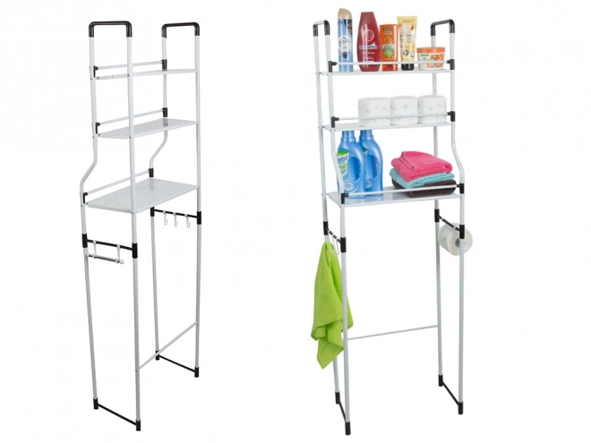 Étagère de salle de bain avec organiseur et trois étagères