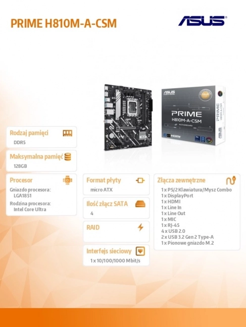 Carte mère ASUS PRIME H810M-A-CSM