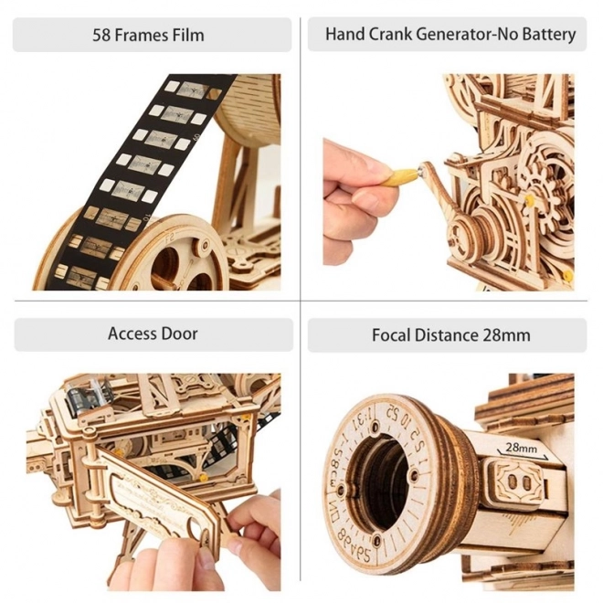 Puzzle mécanique en bois 3D RoboTime Projecteur de film
