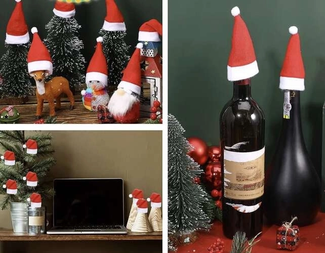 Étui à couverts - Chapeaux de Papa Noël, 12 pièces. Ruhhy 22303