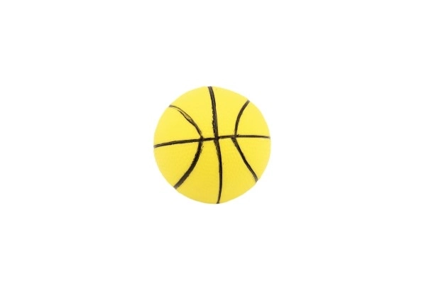 Balle de basket en caoutchouc 8,5 cm dans un filet, possibilité de 5 couleurs
