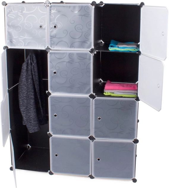 Armoire modulaire avec 9 étagères et 2 modules pour penderie