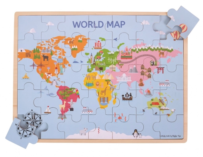 Bigjigs Toys Puzzle en bois carte du monde