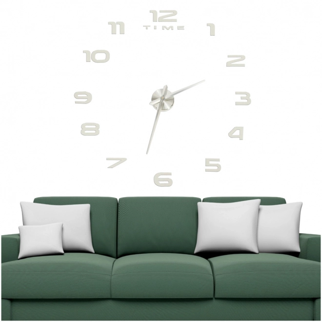 Horloge murale grande 80-120cm argentée 12 chiffres