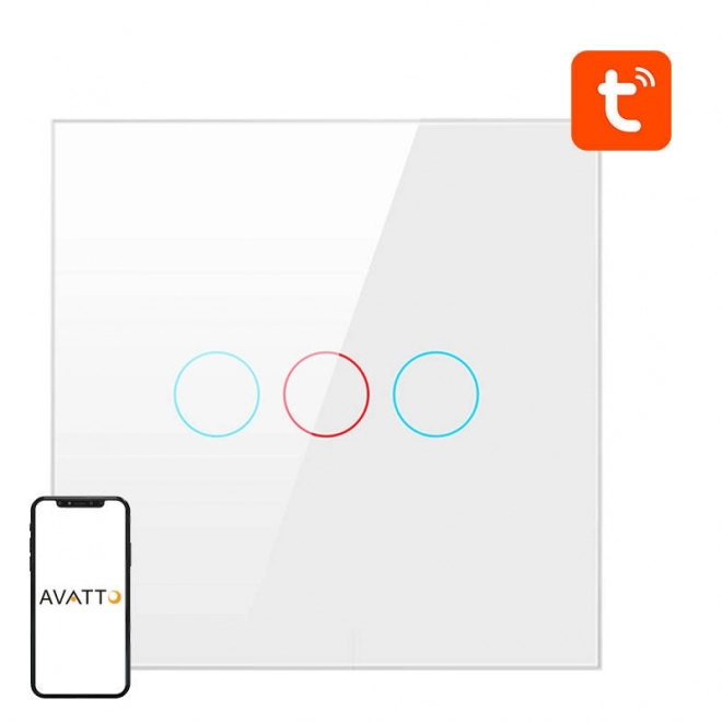 Interrupteur intelligent ZigBee Avatto 3-voies TUYA (blanc)