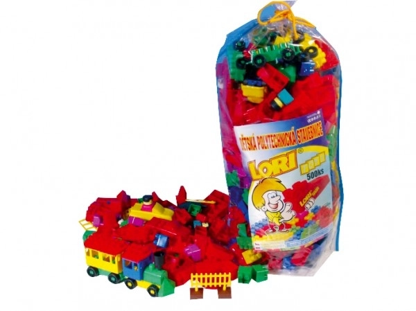 Kit de construction LORI 500 emballage pour maternelles plastique 500pcs en sac 30x70x20cm