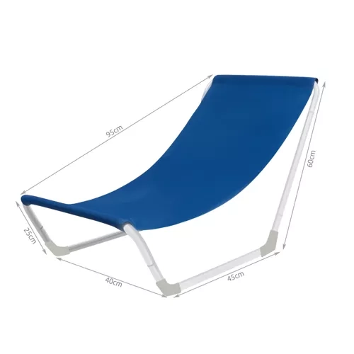 Chaise longue pliante de camping bleue - Malatec
