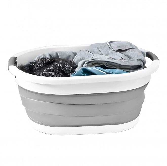 Panier à linge pliable blanc-gris 20 L de ModernHome