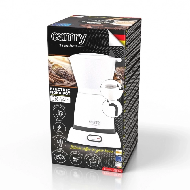 Cafetière moka électrique Camry Premium blanche