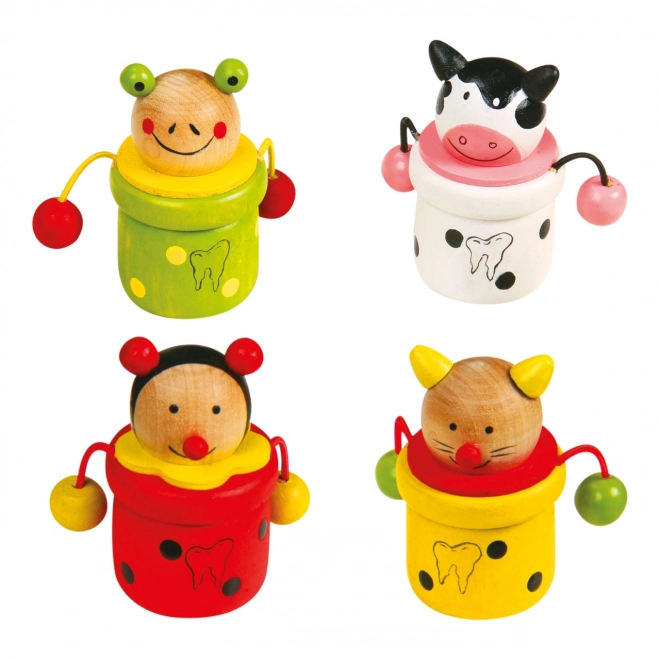 Boîtes en bois pour dents d'animaux 4 pcs