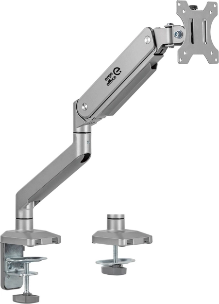 Bras ergonomique pour moniteur à vérin à gaz Ergo Office Argent