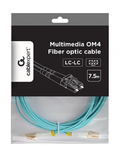 Câble optique duplex multimodal OM4 50/125, LC/LC, 7,5m