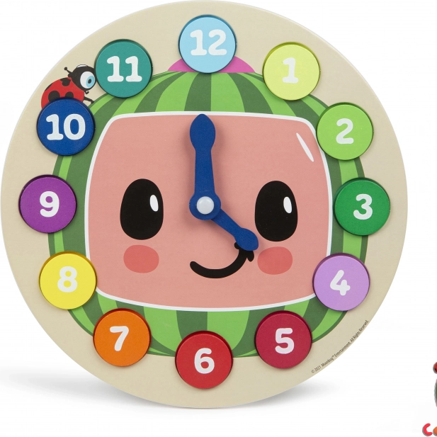 Cocomelon horloge en bois éducative