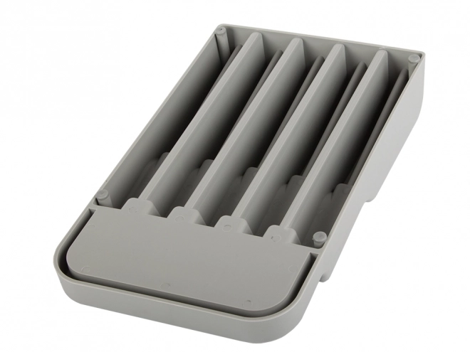 Organisateur de couteaux gris pour tiroir avec 9 compartiments