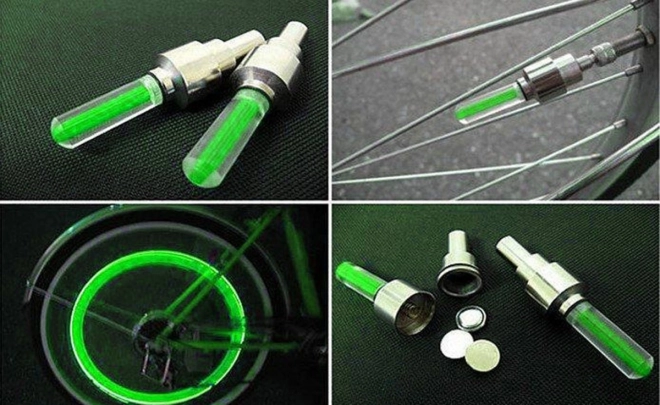 Embouts lumineux pour valves 2 pièces vertes