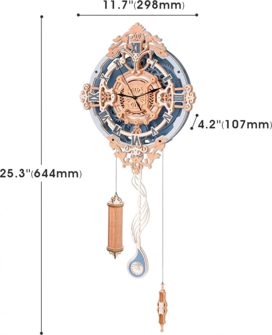 RoboTime 3D puzzle mécanique en bois - Horloge murale