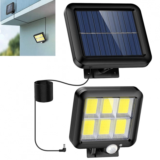 Lampe solaire avec capteur de mouvement et crépusculaire 120 LED