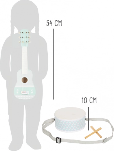 Guitare 54 cm et tambour avec sangle