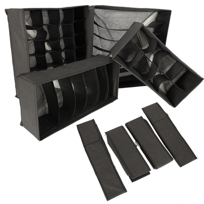 Organisateur gris pour tiroir de sous-vêtements et chaussettes - 4 pièces