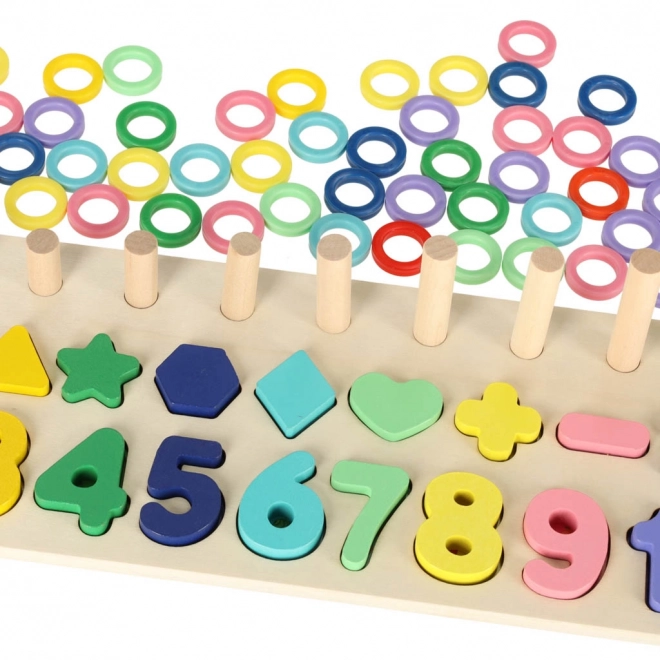 Jeu de construction éducatif en bois 2 en 1 avec abaque Montessori