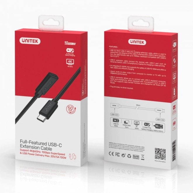 Câble d'extension USB-C universel Unitek 1m