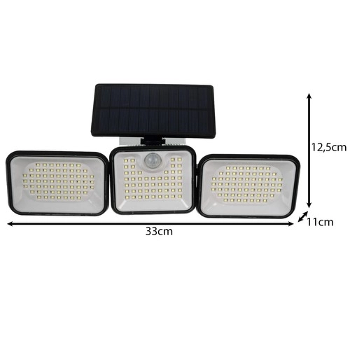 Lampe de jardin solaire 180 LED avec détecteur de mouvement et crépusculaire