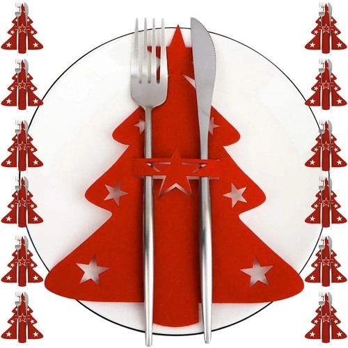 Accessoires de Noël pour couverts - sapins Ruhhy, 12 pièces