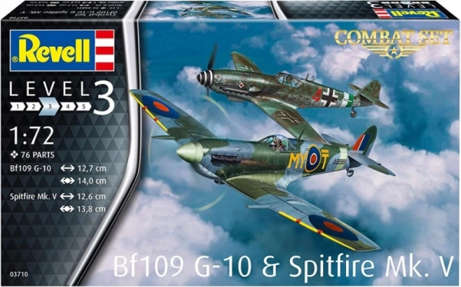 Maquettes en plastique d’avions Messerschmitt Bf 109 G-10 et Supermarine Spitfire Mk.V