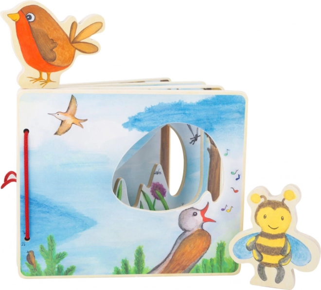 Petit livre illustré en bois Small Foot avec abeille
