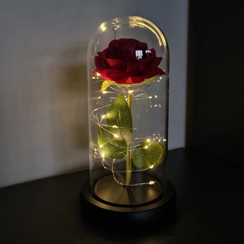Rose en verre - lumineuse