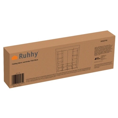 Armoire en tissu pliable 170x170cm Ruhhy 23740