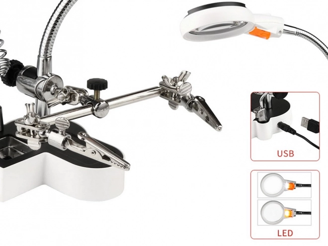 Main professionnelle troisième avec loupe et éclairage LED