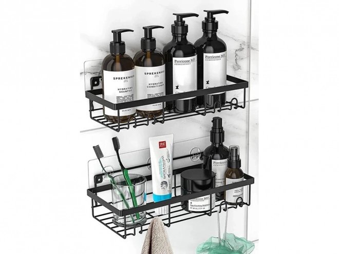 Étagère de salle de bain loft avec crochets