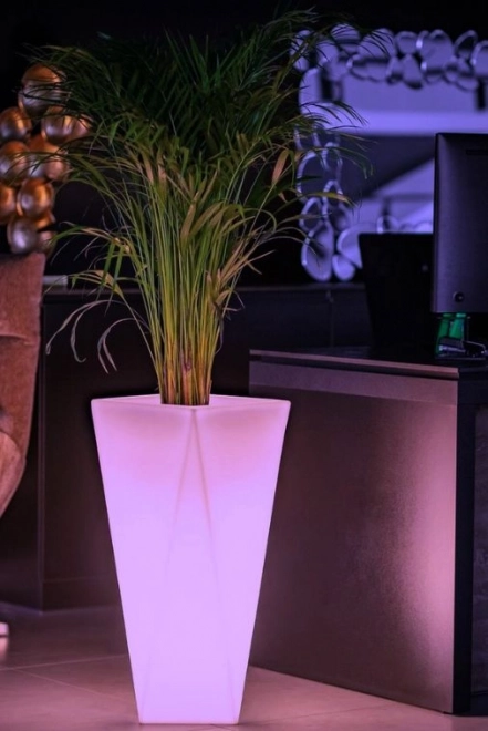 Pot de fleur design MONUMO VASO blanc avec éclairage