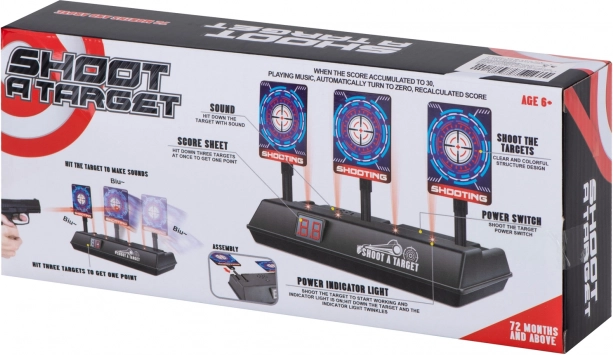Cible électronique de tir avec 3 cibles et compteur numérique