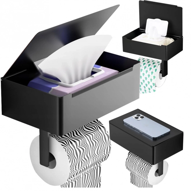 Porte-papier toilette stylé avec étagère pour mouchoirs