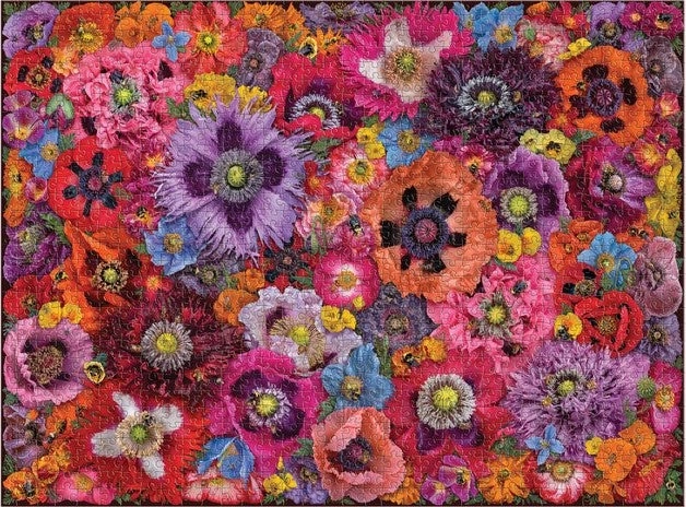 Puzzle Galison Abeilles parmi les fleurs de pavot – 1000 pièces