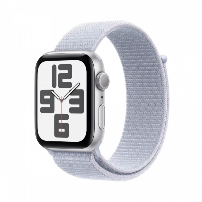 Montre SE GPS, boîtier en aluminium 44 mm, couleur argentée avec bracelet sport bleu