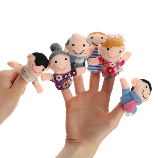 Gants de marionnettes en tissu familial - ensemble de 6 pièces