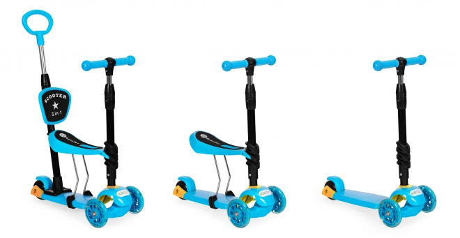 Trottinette pour enfants 3-en-1 avec roues LED - bleue ECO Toys