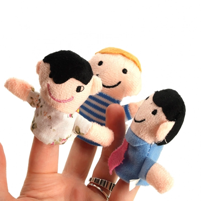 Gants de marionnettes en tissu familial - ensemble de 6 pièces