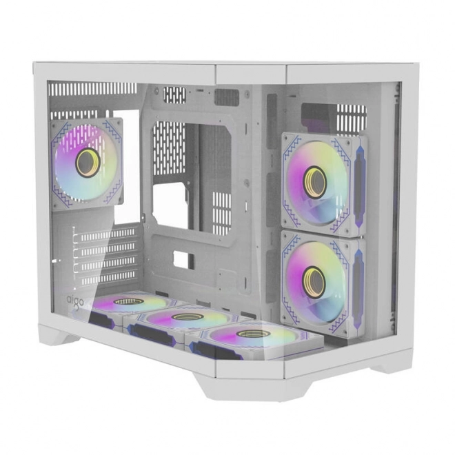 Boîtier d'ordinateur Darflash FT418 + 6 ventilateurs aRGB (blanc)