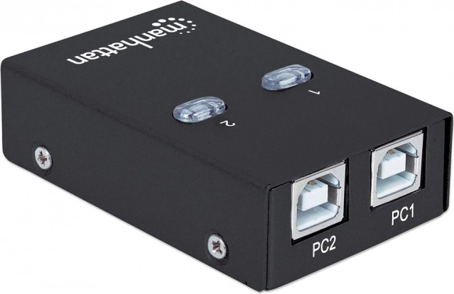 Commutateur USB 2.0 automatique pour partager 1 périphérique entre 2 PC MANHATTAN